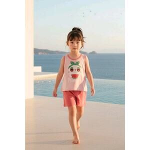 Girls Short Sets Lot Of 6 Each Set Have Different Graphics Size 3T